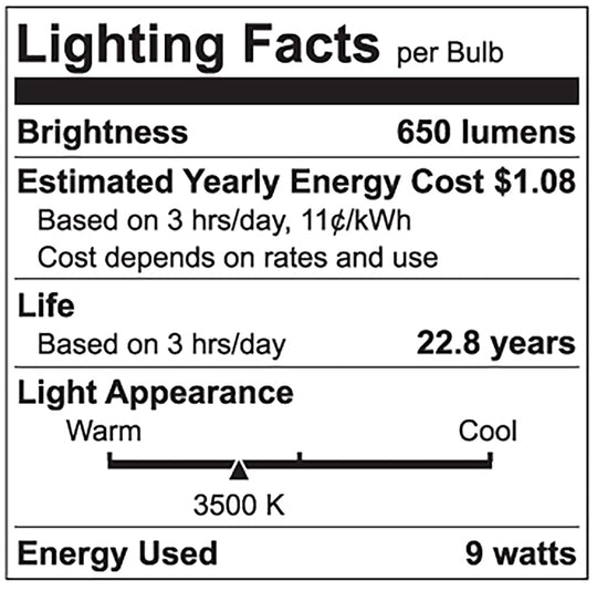 Luxrite LED BR30 Reflector Light Bulb, 9W, 650 Lumens, 3500K - Natural, 80 CRI, Frosted White Finish, Dimmable (LR31852)