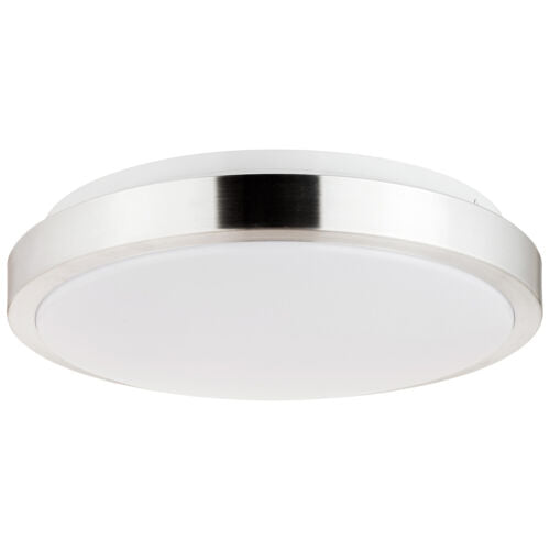 Sunlite 87765 LED 11 Inch Slim Saucer Flushmount Ceiling Light Fixture, 15 Watts (80W Equivalent), 1050 Lumens, Adjustable 5 CCT 2700K-5000K, 120V, Dimmable, 50,000 Hour Lifespan, Brushed Nickel