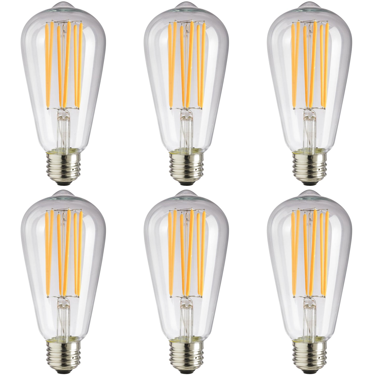 Sunlite LED Vintage S19 Edison 6W (60W Equivalent) Light Bulb Medium (E26) Base, Warm White