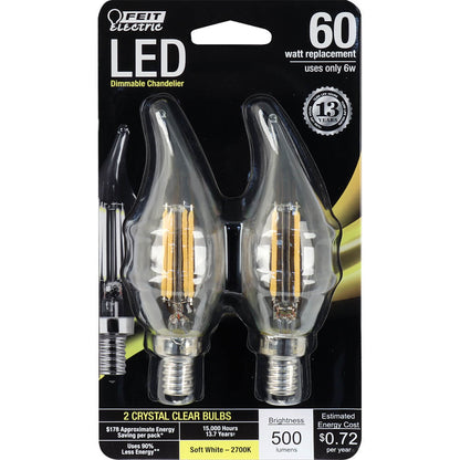 500 Lumen 2700K Dimmable Flame Tip LED