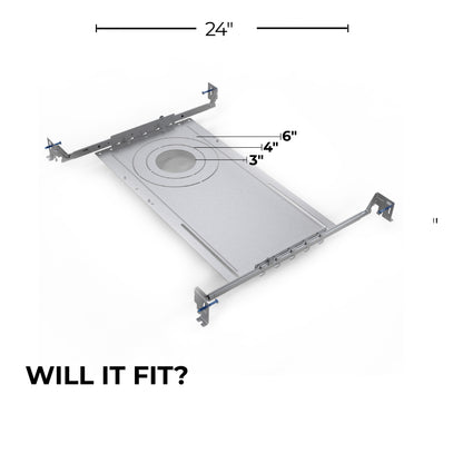 24" METAL BRACKET FOR 3/4/6" RECESSED DOWNLIGHTS-4PK