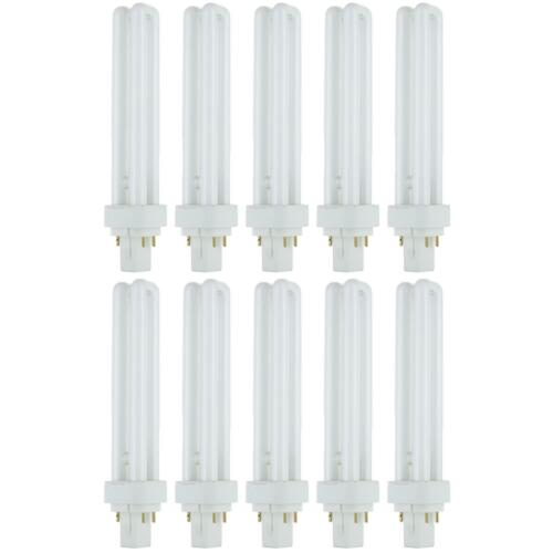 Sunlite PLD26/E/SP30K/10PK 3000K Warm White Fluorescent 26W PLD Double U-Shaped Twin Tube CFL Bulbs with 4-Pin G24q-3 Base (10 Pack)