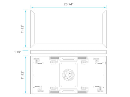 1X2 SURFACE MOUNT PANEL 22W 5CCT