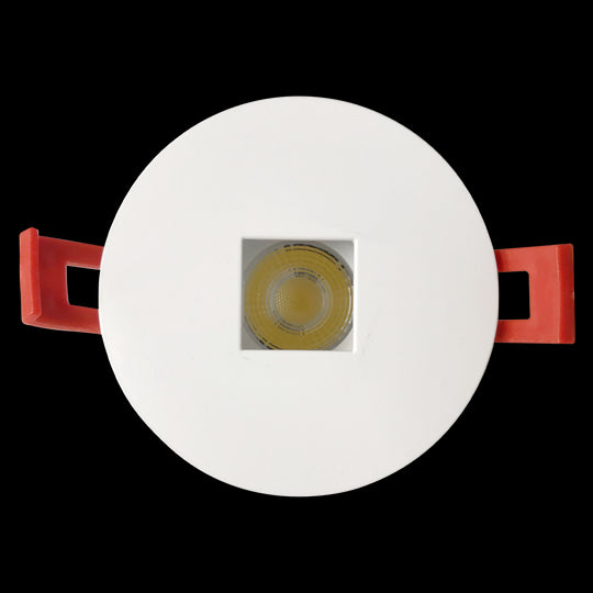 Luxrite 2" Regressed Interchangeable Canless Spotlight Round Square Hole Trim, Pack of 4 (LR23443)