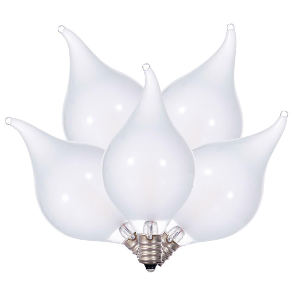 Vickerman 5 Warm White LED G45 Glass Flame Tip Replacement Bulbs. - 3 Pack