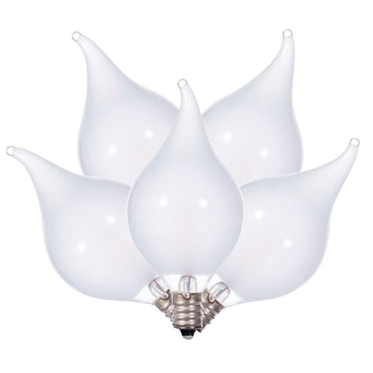 Vickerman 5 Warm White LED G45 Glass Flame Tip Replacement Bulbs. - 3 Pack