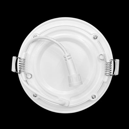Luxrite LED 4" Mini Panel Round Smooth Canless Wafer Spotlight, 10W, 750 Lumens, Color Selectable - 2700K/3000K/3500K/4000K/5000K, 80 CRI, White Finish, Dimmable, Pack of 3 (LR23756)