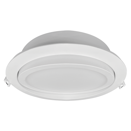 Luxrite LED 6" Mini Panel High Output Round Gimbal Canless Wafer Spotlight, 15W, 1400 Lumens, Color Selectable - 2700K/3000K/3500K/4000K/5000K, 80 CRI, White Finish, Dimmable, Pack of 2 (LR23746)