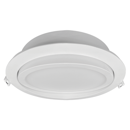 Luxrite LED 6" Mini Panel High Output Round Gimbal Canless Wafer Spotlight, 15W, 1400 Lumens, Color Selectable - 2700K/3000K/3500K/4000K/5000K, 80 CRI, White Finish, Dimmable, Pack of 2 (LR23746)