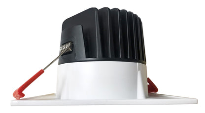 Luxrite 4" Regressed Interchangeable Square Smooth White Trim Canless Spotlight, Pack of 4 (LR24954)