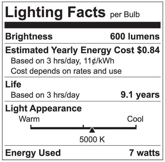 Luxrite LED 7W A15 Bulb, 5000K- Bright White, 600 Lumens, 80 CRI, Frost Finish, Dimmable, Pack of 25 (LR21353)