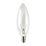Bulbrite KR40CTC/32-10PK 40 Watt Krypton Krystal Touch B10 Torpedo Chandelier Bulb, Candelabra Base, Clear, 10-Pack