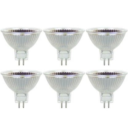 Sunlite Series 35MR16/FL/12V/6PK Halogen 35W 12V MR16 Flood Light Bulbs, 3200K Bright White, GU5.3 Base, 6 Pack