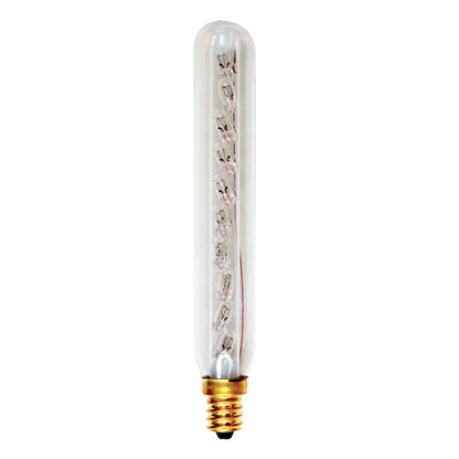 Bulbrite 9T6.5C 9 Watt Incandescent T6.5 Tube Exit Light, Candelabra Base, Clear