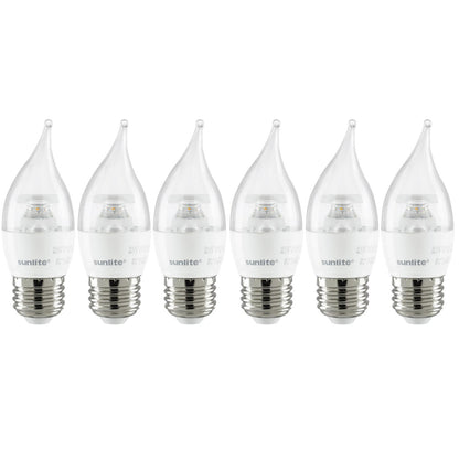 Sunlite LED Flame Tip Chandelier 5W (40W Equivalent) Light Bulb Medium (E26) Base, Warm White