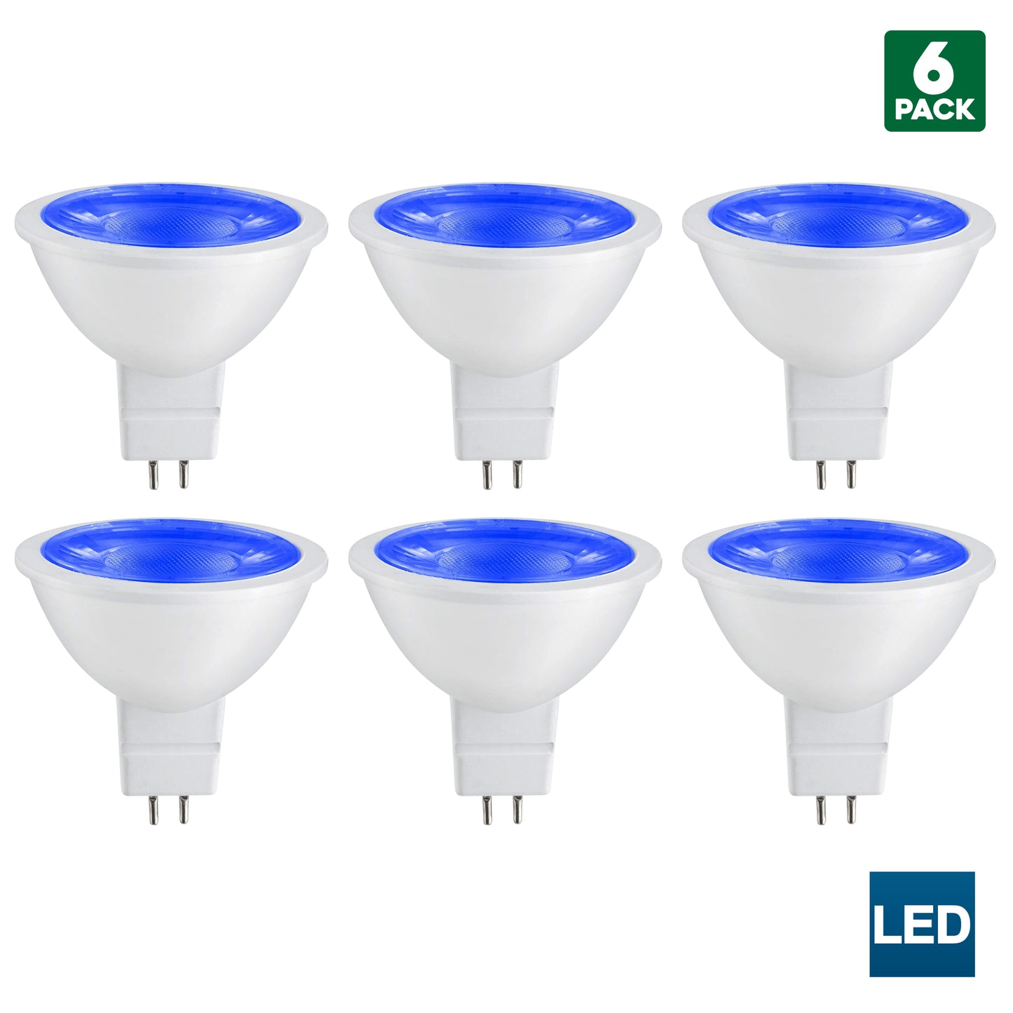Sunlite MR16 Blue LED Bulb, 12 Volt, 3 Watt, 90 Lumens, GU5.3 Base, 30,000 Hour Long Life, 25W Equivalent, Energy Saving, Cool Touch