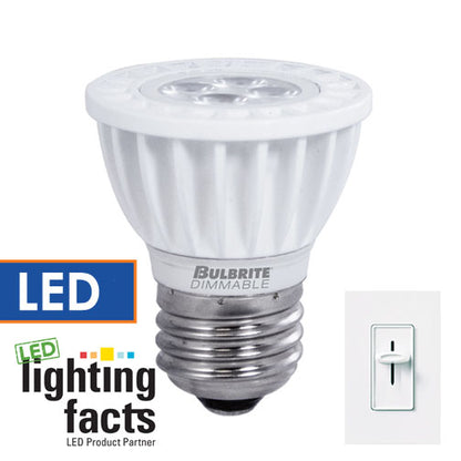 Bulbrite LED6MR16SW/D/E26 6 Watt Dimmable LED MR16, 20W Incandescent Equivalent, Medium (E26) Base, Soft White