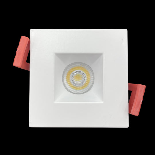 Luxrite 1" Regressed Interchangeable Canless Spotlight Square White Trim, Pack of 5 (LR23462)