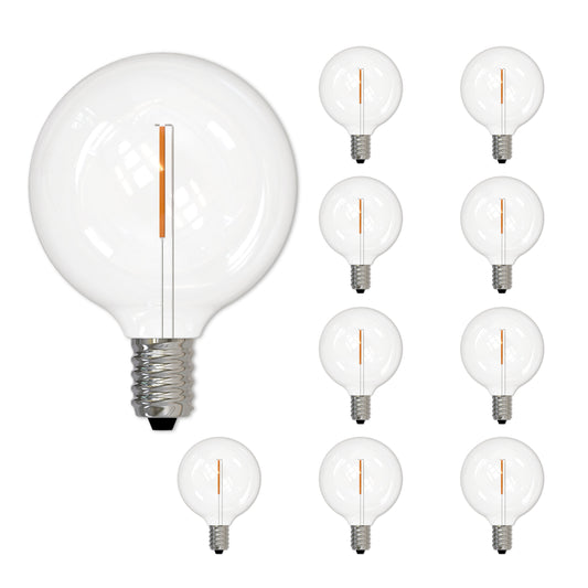 BULBRITE 1W LED BULB G16 FILAMENT 2700K WARM WHITE E12 CANDELABRA SCREW BASE 10PK