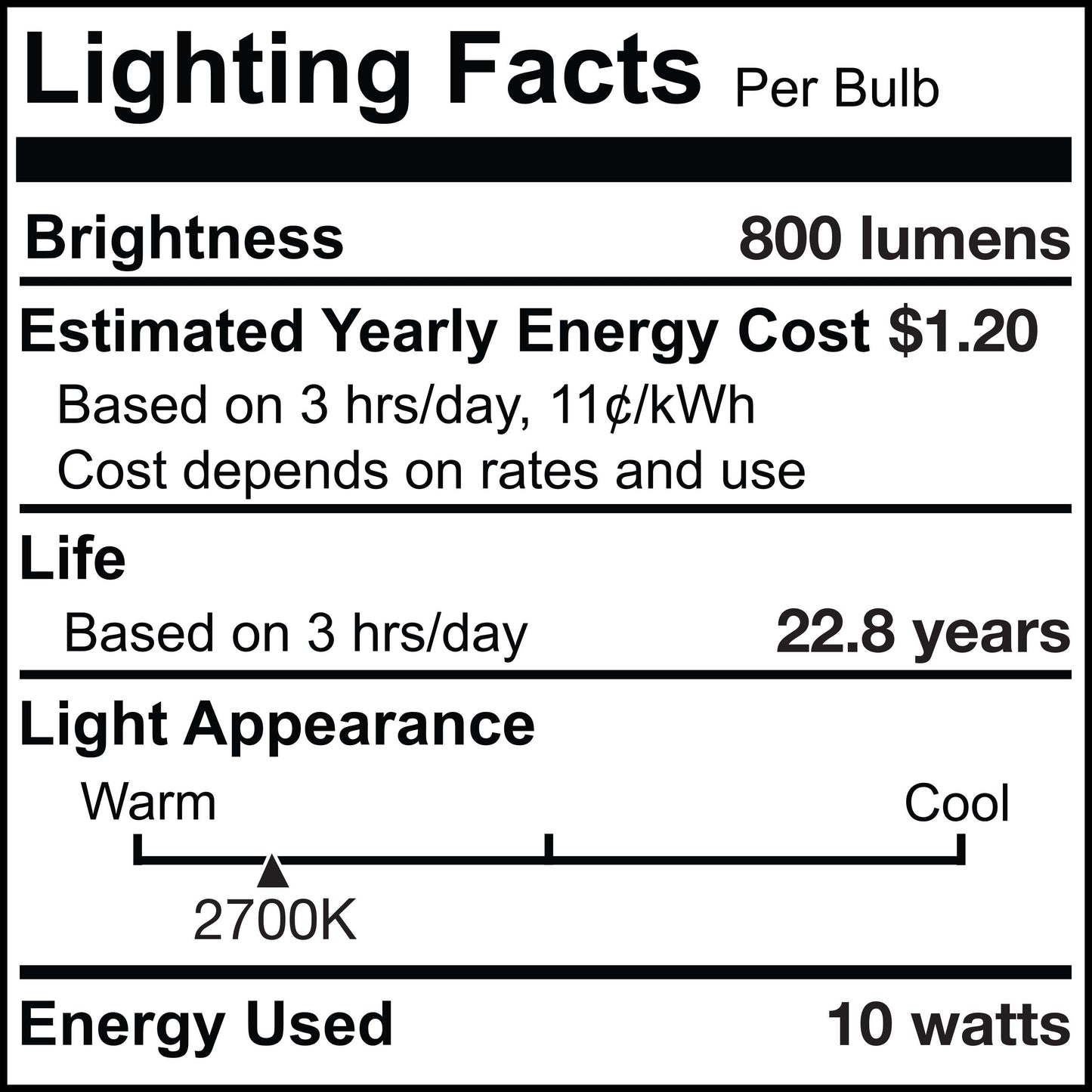 Bulbrite Pack of (6) 10 Watt Dimmable Flood PAR30LN Medium (E26) LED Bulb - 800 Lumens, 2700K, and 90 CRI