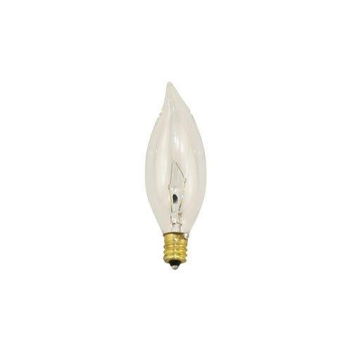 Bulbrite KR60CFC/32 60 Watt  Krystal Touch Dimmable Krypton CA10 Flame Tip Chandelier Bulb, Candelabra Base, Clear