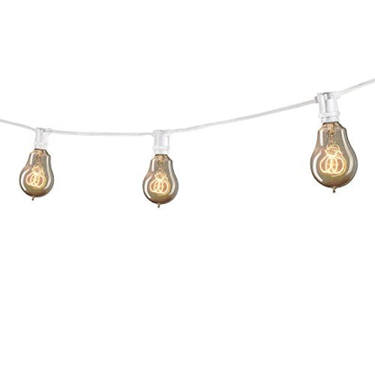 Bulbrite STRING15/E12/WHITE-NOSA15KT Outdoor Mini String Light w/Vintage Edison Bulbs, 25-Feet, 15 Lights Sockets, White