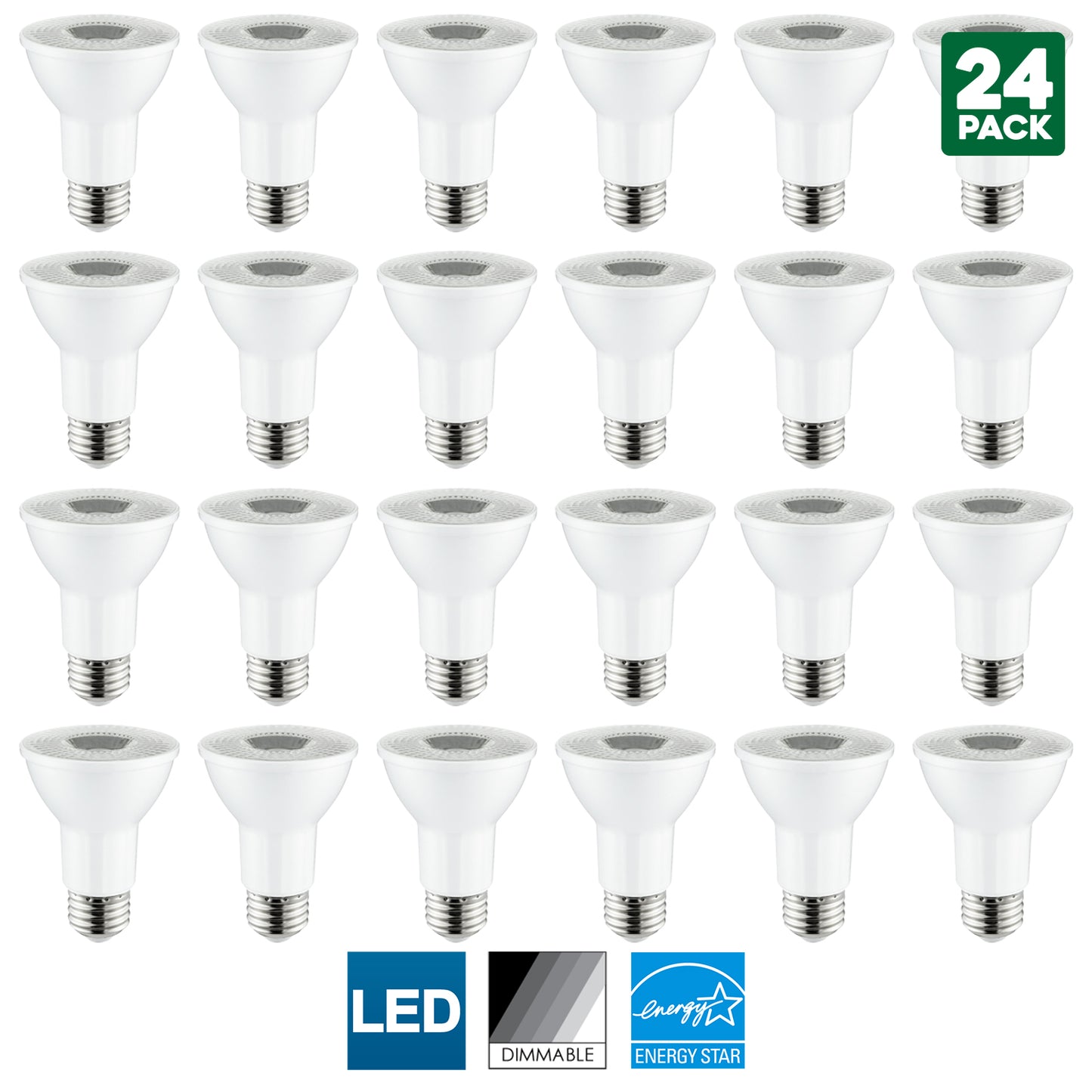 Sunlite LED PAR20 Reflector Bulb, 6 Watt (50 Watt Equivalent), Dimmable, 4000K Cool White, 450 Lumens, Medium (E26) Base, Energy Star Certified