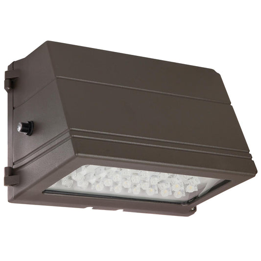 50 Watt 120-277 Volt LED Outdoor Series Fixture, Bronze Finish, Tempered Lens, Photo Control