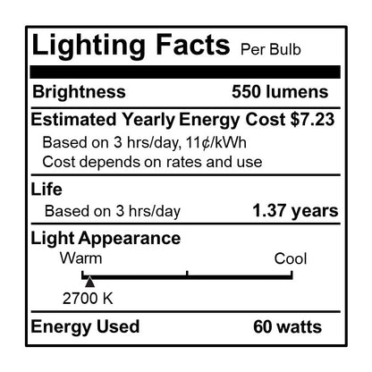 Bulbrite Pack of (6) 60 Watt Dimmable Half Gold A19 Medium (E26) Incandescent Bulb