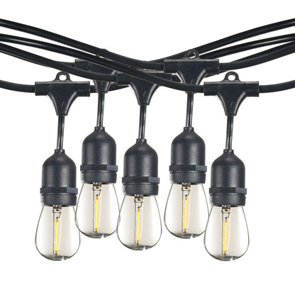Bulbrite 14-foot String Light Kit with Clear Shatter Resistant Vintage Style S14 LED Light Bulbs