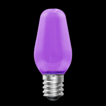 Luxrite LED C7 Small Light Bulb, E12 Candelabra Base, 0.5W, Purple Finish, Pack of 12 (LR21751)