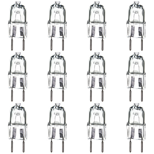 Sunlite 40634-SU Q20/GY8/120V Halogen 20-Watt Single Ended T3.5 Light Bulb, 120 Lumen, 120 Volt, GY8 (Bi-Pin) Base, Clear, 2000 Hour Life Span, 12 Pack 3200K - Warm White