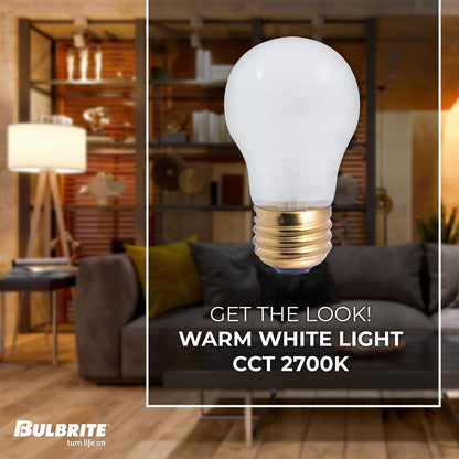 Bulbrite Pack of (12) 50 Watt Dimmable Frost A19 Incandescent Light Bulbs with Medium (E26) Base, 2700K Warm White Light