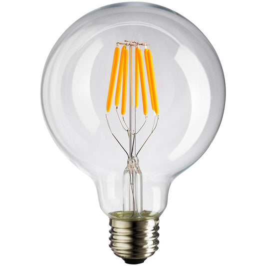 Sunlite LED Vintage G30 Globe 6W (40W Equivalent) Light Bulb Medium (E26) Base, Warm White