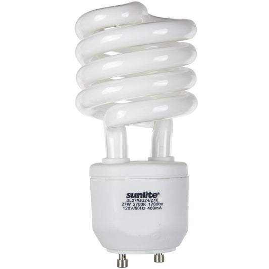 Sunlite 27 Watt GU24 Sprial, GU24 Base, Warm White