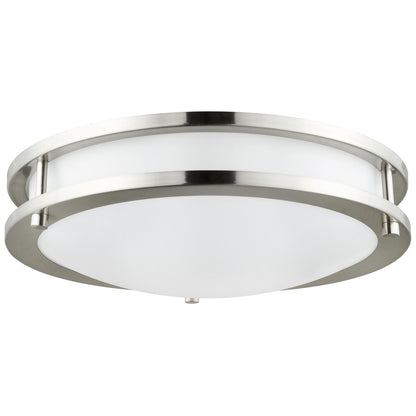 Sunlite Round Decorative LED Fixture, Steel Body, Brushed Nickel, Flush Mount, 28 Watt, 18" Diameter, 35,000 Hour Lamp Life, Energy Star Rated, Dimmable, 2000 Lumens, Cool White