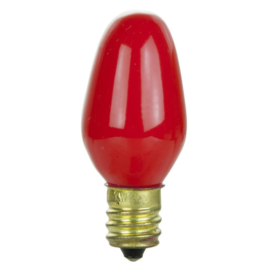 4-Pack Sunlite 7 Watt C7 Colored Night Light, Candelabra Base, Ceramic Red