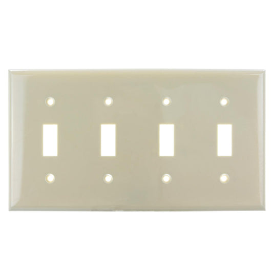 Sunlite E104/I 4 Gang Toggle Switch Plate, Ivory