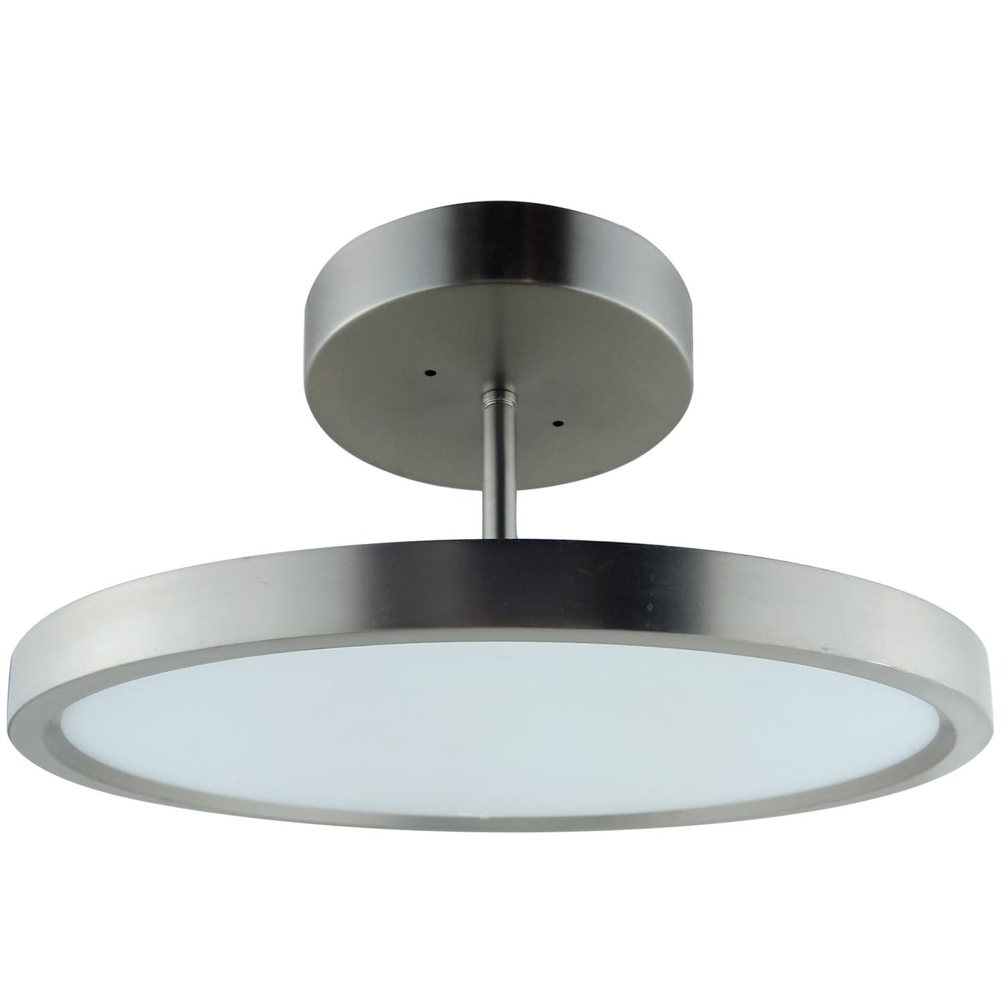 Sunlite 15-Inch LED Semi Flush Ceiling Fixture, 30 Watts, 120 Volts, 1950 Lumen, Dimmable, Brushed Nickel Finish, 50,000 Hour Life Span, ETL Listed, 3000K - Warm White