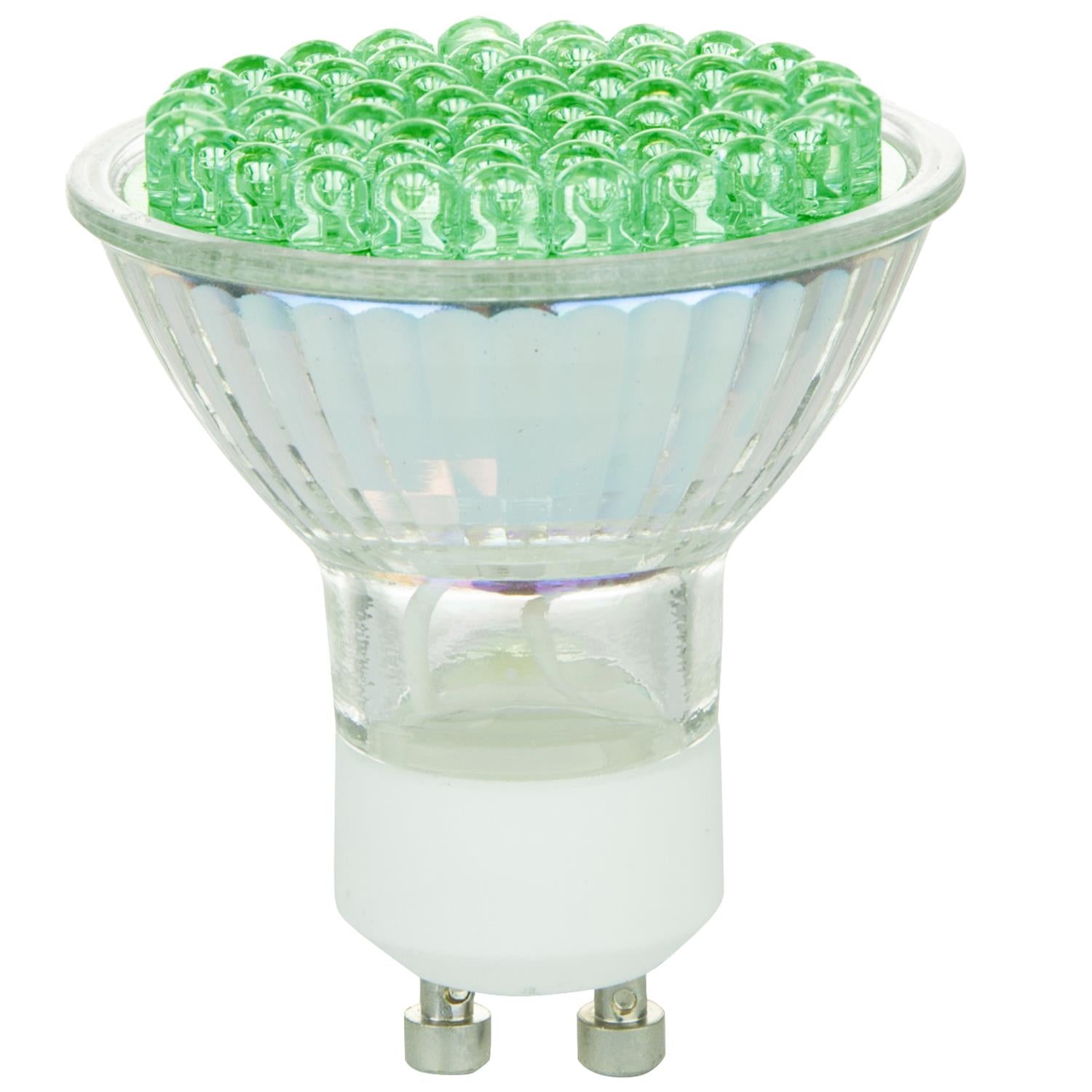 MR16 Colored Mini Reflector, GU10 Base, Green – Bulb Center