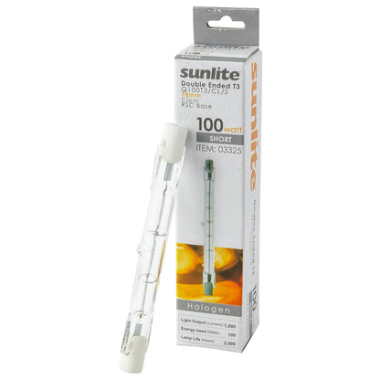 Sunlite 100 Watt, Double Ended T3, RSC Base, Clear