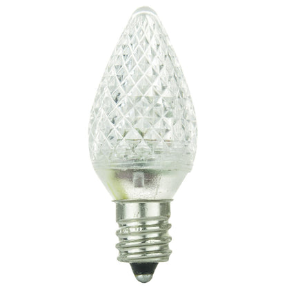 Sunlite 80703 LED C7 Holiday Decorative Bulb 0.4 Watts, E12 Candelabra Base, Faceted Christmas-Lights Nightlight