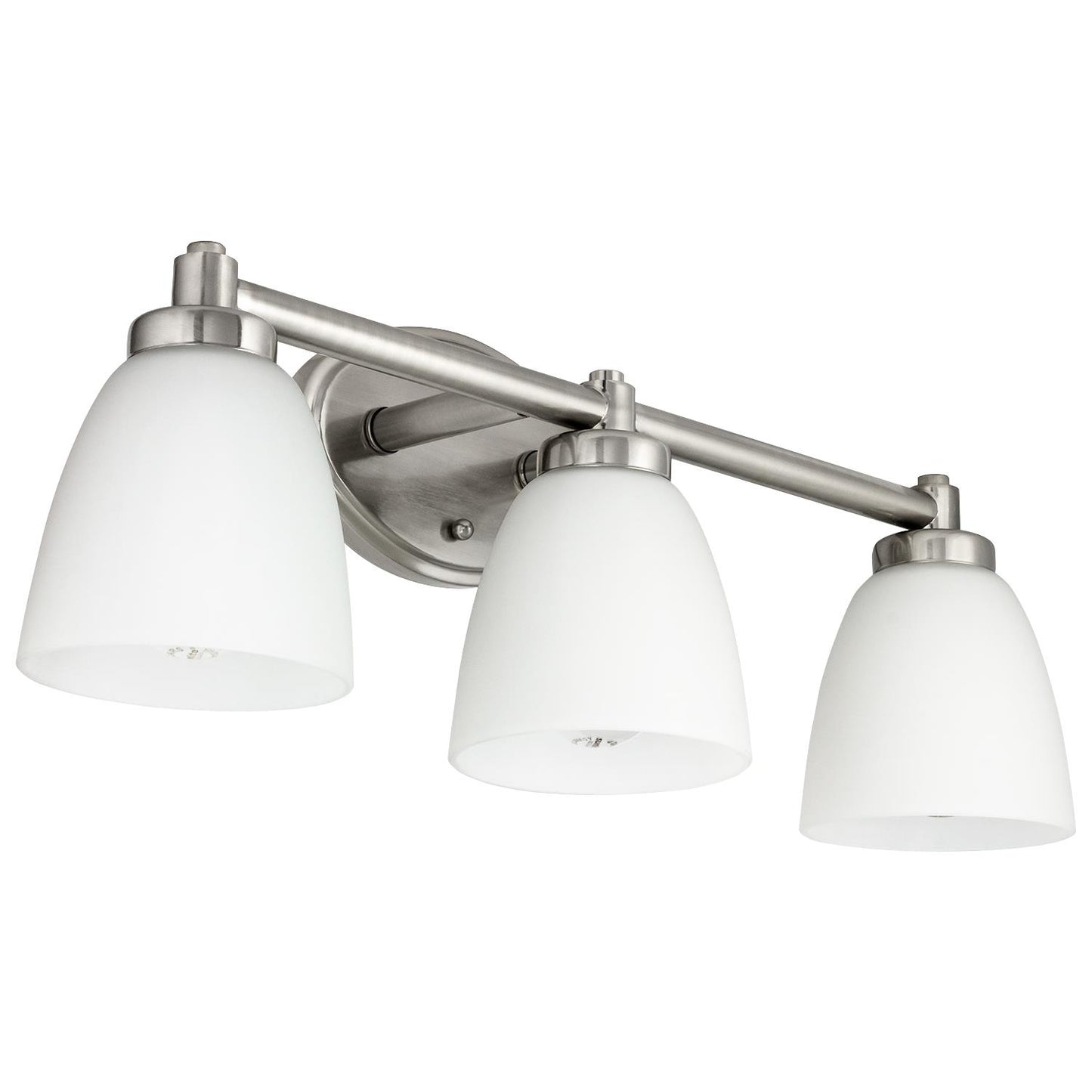 Sunlite 45059-SU Vanity Fixture Three Light 24 Inch Bar,  Bell Shaped Frosted Glass , Brushed Nickel Finish