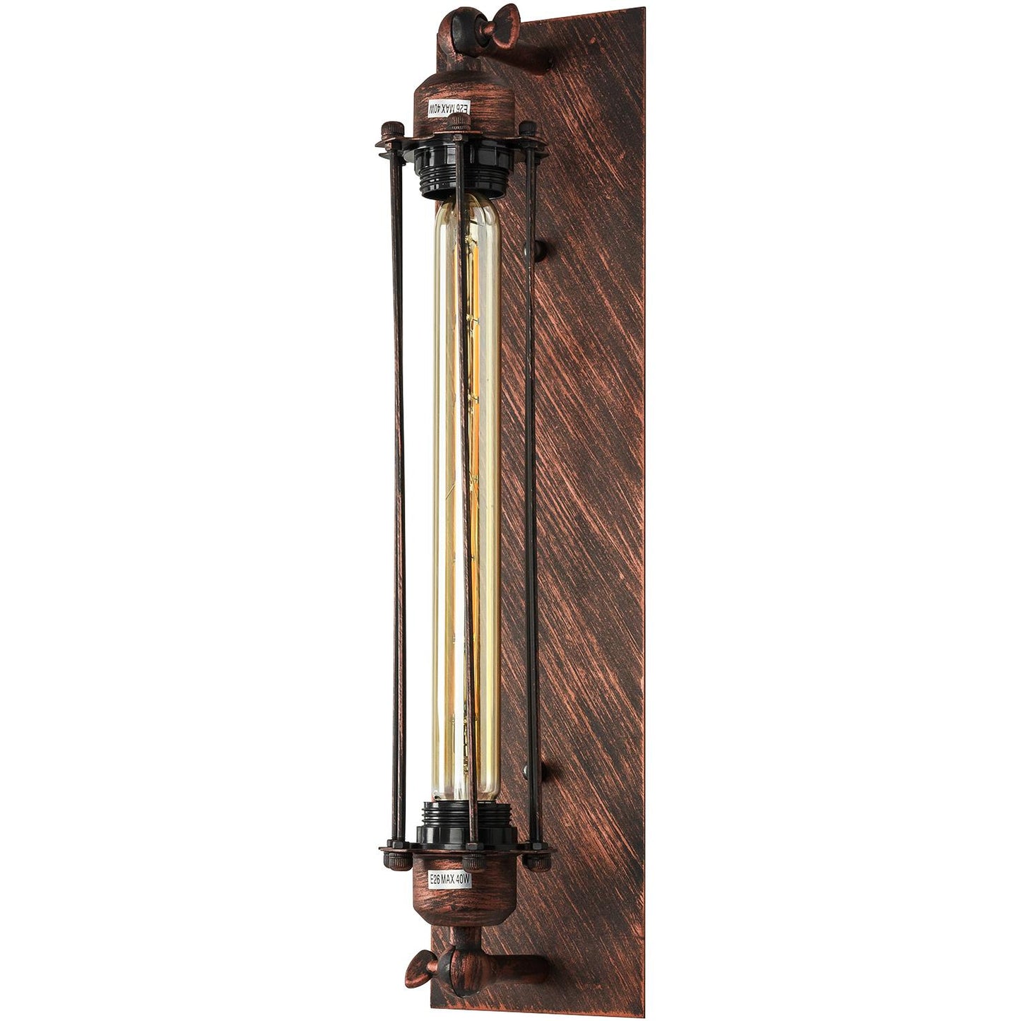 Sunlite Plate Wall Sconce Vintage Antique Style Fixture, Iron Rust Finish