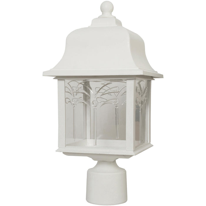 Sunlite Decorative Outdoor Orchid Post Fixture, White Finish, Clear Lens