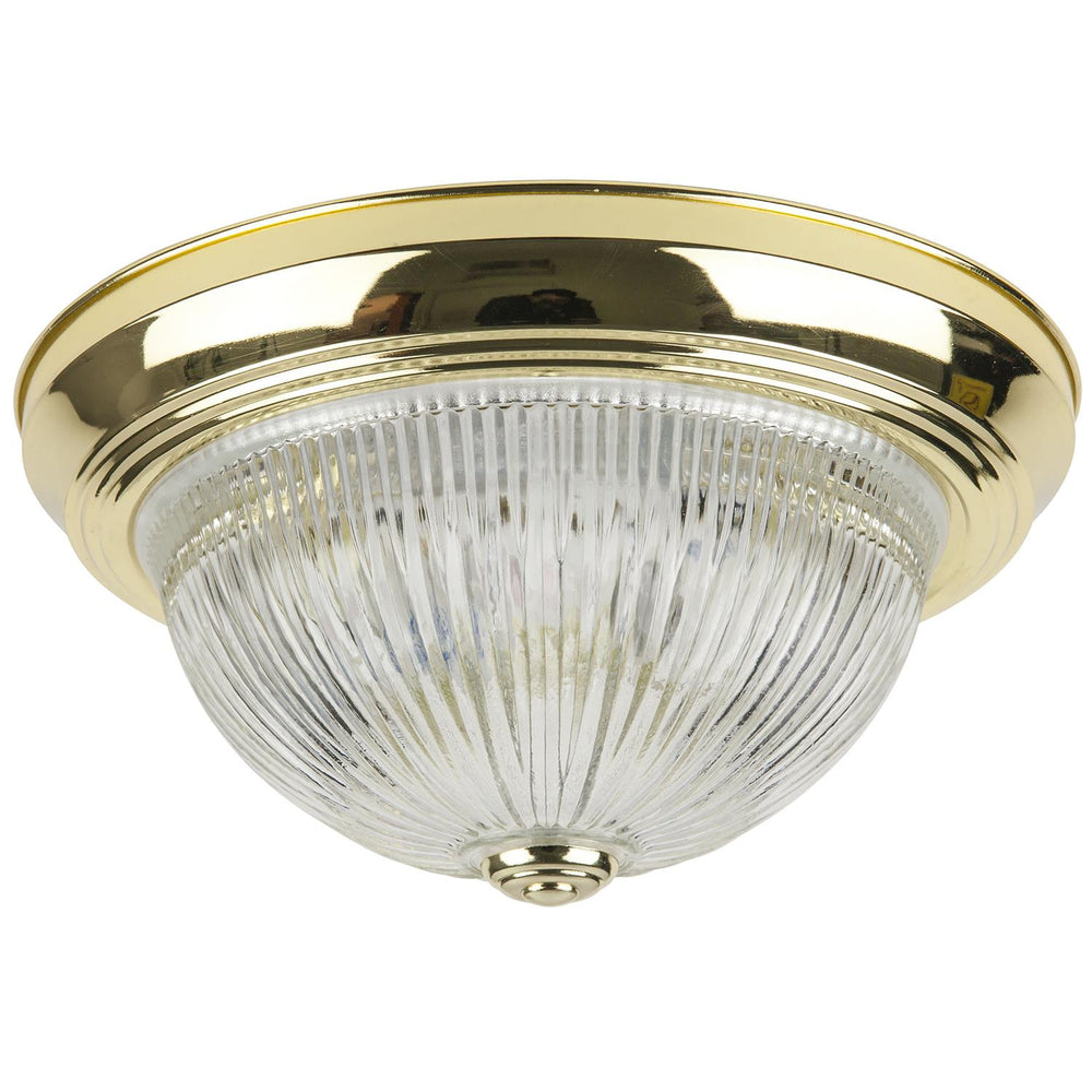 Sunlite 11" Energy Saving Dome Fixture, Polished Brass Finish, Clear Glass