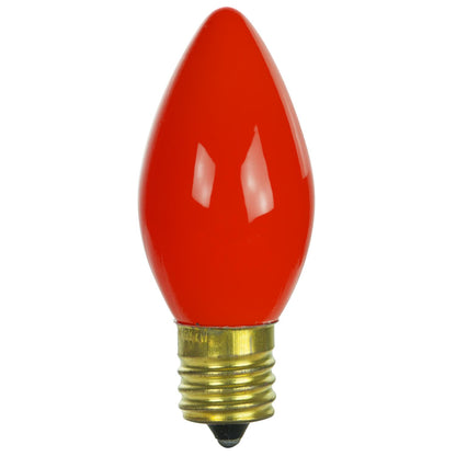 25 Pack Sunlite 7 Watt C9 Colored Night Light, Intermediate Base, Ceramic Red