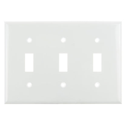 Sunlite E103/W 3 Gang Toggle Switch Plate, White