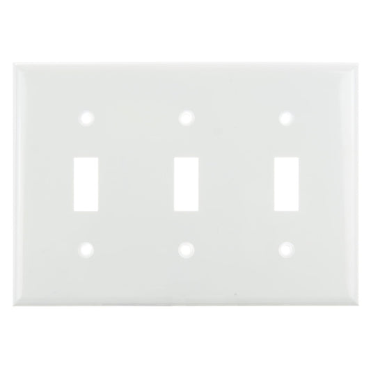 Sunlite E103/W 3 Gang Toggle Switch Plate, White