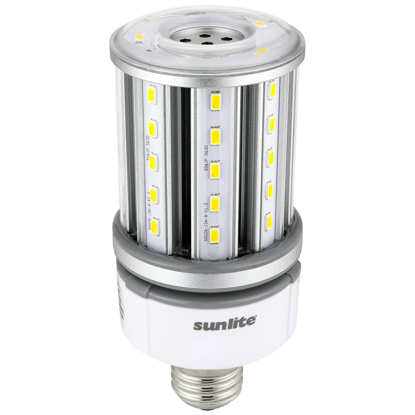 Sunlite CC/LED/15W/E26/MV/50K LED 15W (50W Equivalent) 100-277V Corn Light Bulbs, 360° 5000K Super White Light, Medium (E26) Base